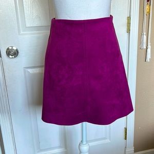 S Zara plum/magenta velvet mini skirt
